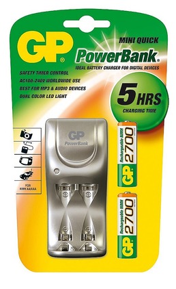 Nabíjačka GP PB25GS + 2 x 2700 mAh AA NiMH